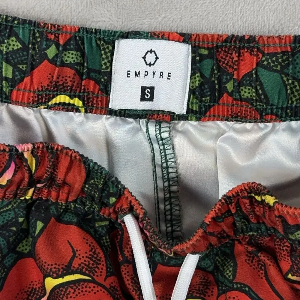 Empyre Rose Print Swim Board Shorts Men's Size Small Pockets Summer Skatercore